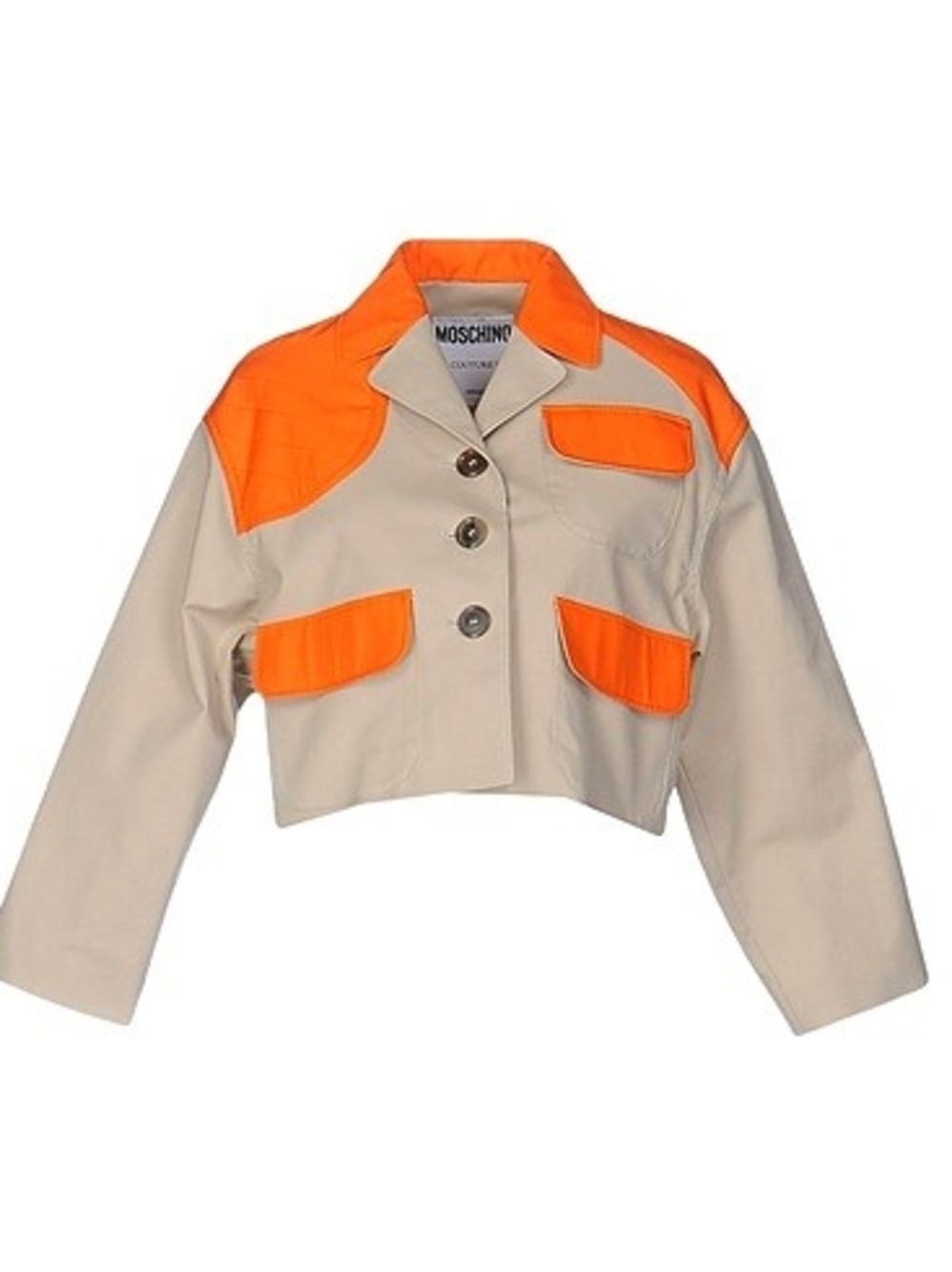 Moschino Couture Orange Paneled Cropped Jacket EU 42